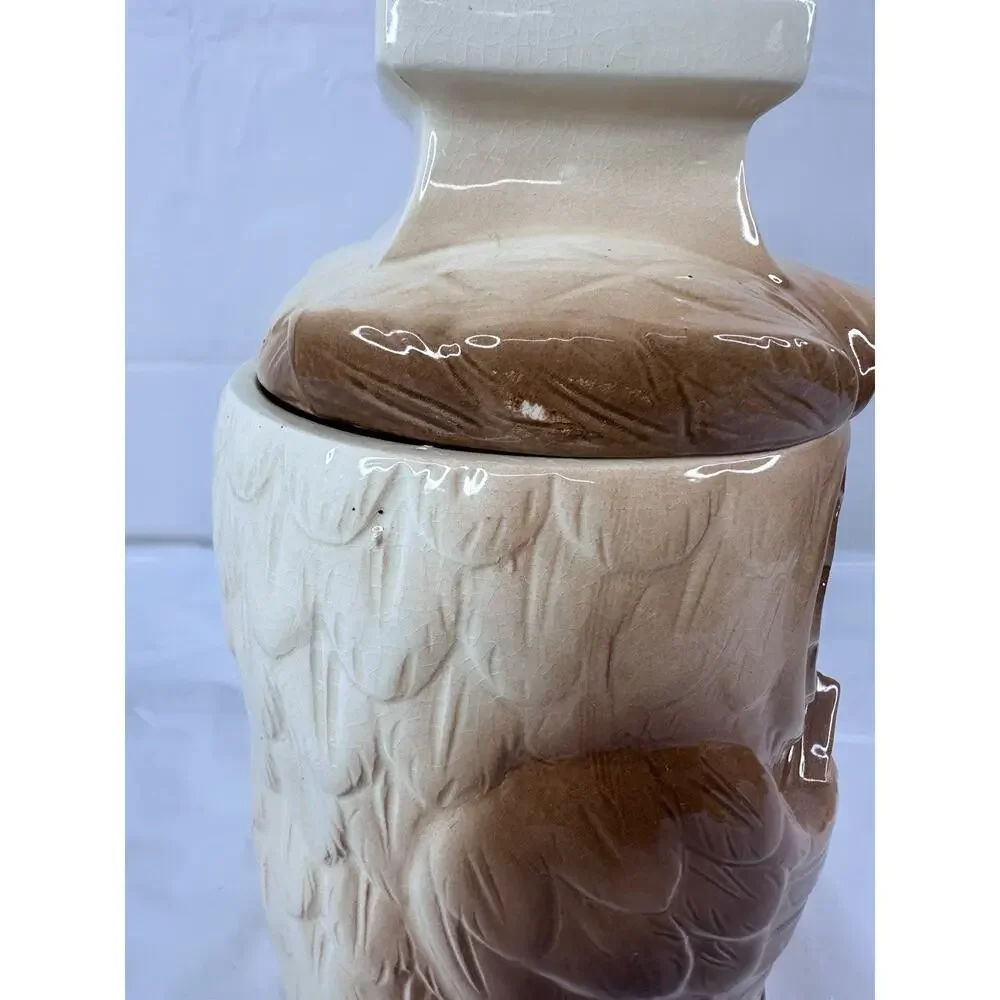Scholarly Wise Old Owl Cookie Jar MCM Vintage Made in Japan